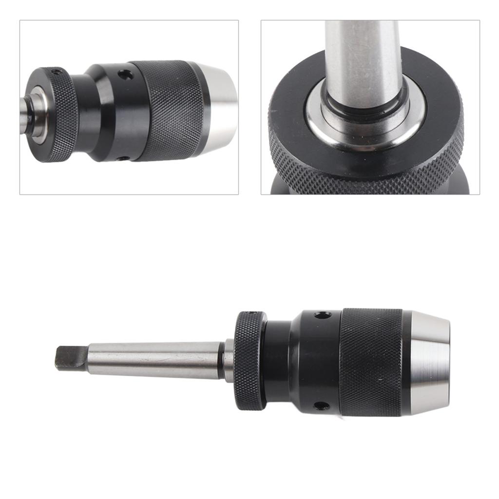 1‑16mm Capacity 45# Steel Self Tighten Keyless Lathe Drill Chuck with MT2‑JT3 Taper Arbor
