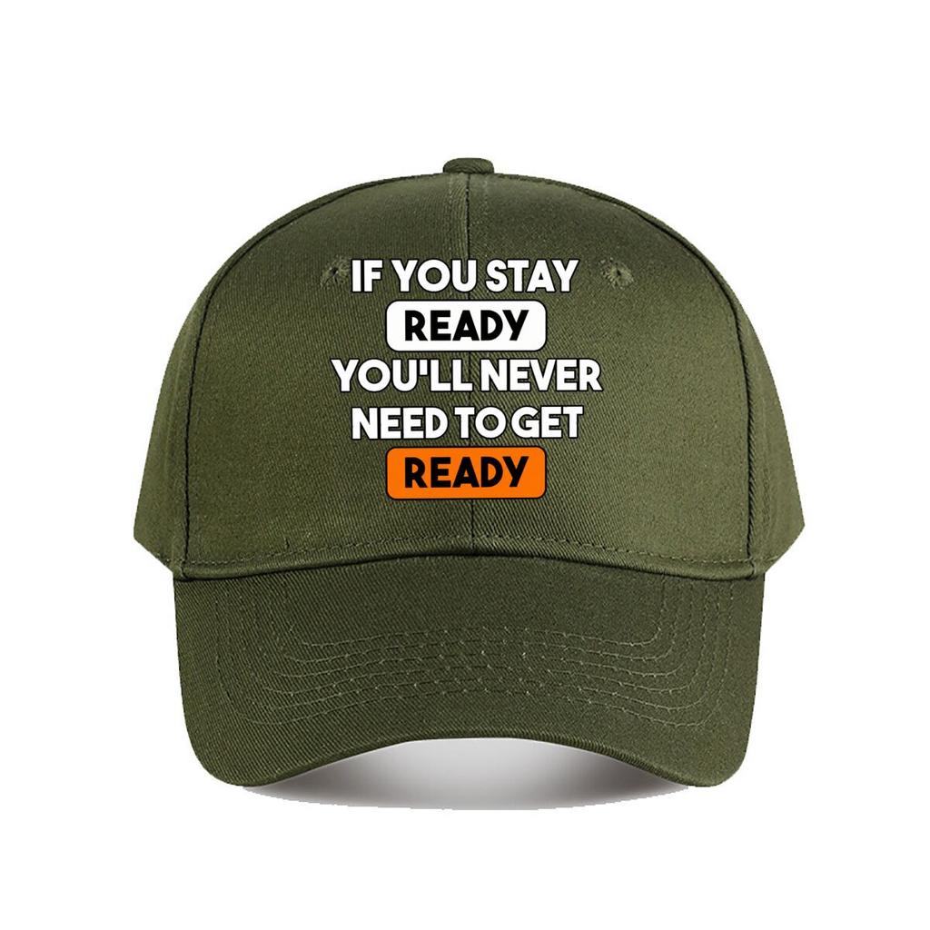 Motivational Ready Quote Wall Art Baseball Cap Fashion Unisex Sunhat Womens Outdoor Sports