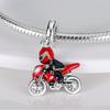 Genuine Charm Copper Cool Red Motorcycle Racer Bead Fits Charm Plata Bracelet For Women Jewellery Crafting Beautiful Gift