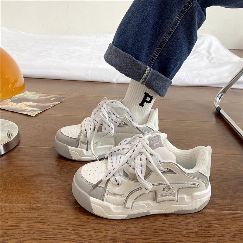 Pantofi de Skate Negri pentru Bărbați, care Măresc Înălțimea, Antiderapanți - Cu Talpă Groasă și Versatili pentru Sporturi Casuale