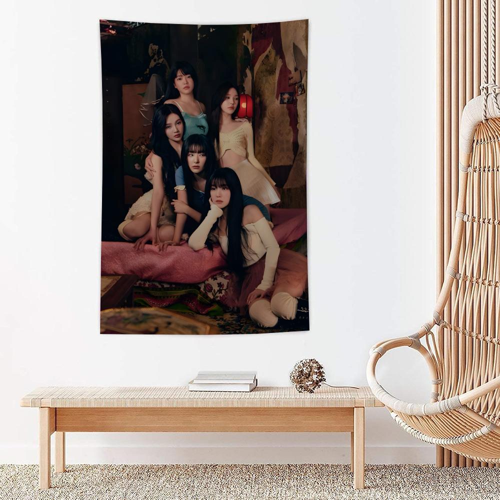 Kpop Band Rred Velvet Tapestry Microfiber Wall Hanging For Bedroom Living Room Decor Outdoor Festival Garden Bar Background