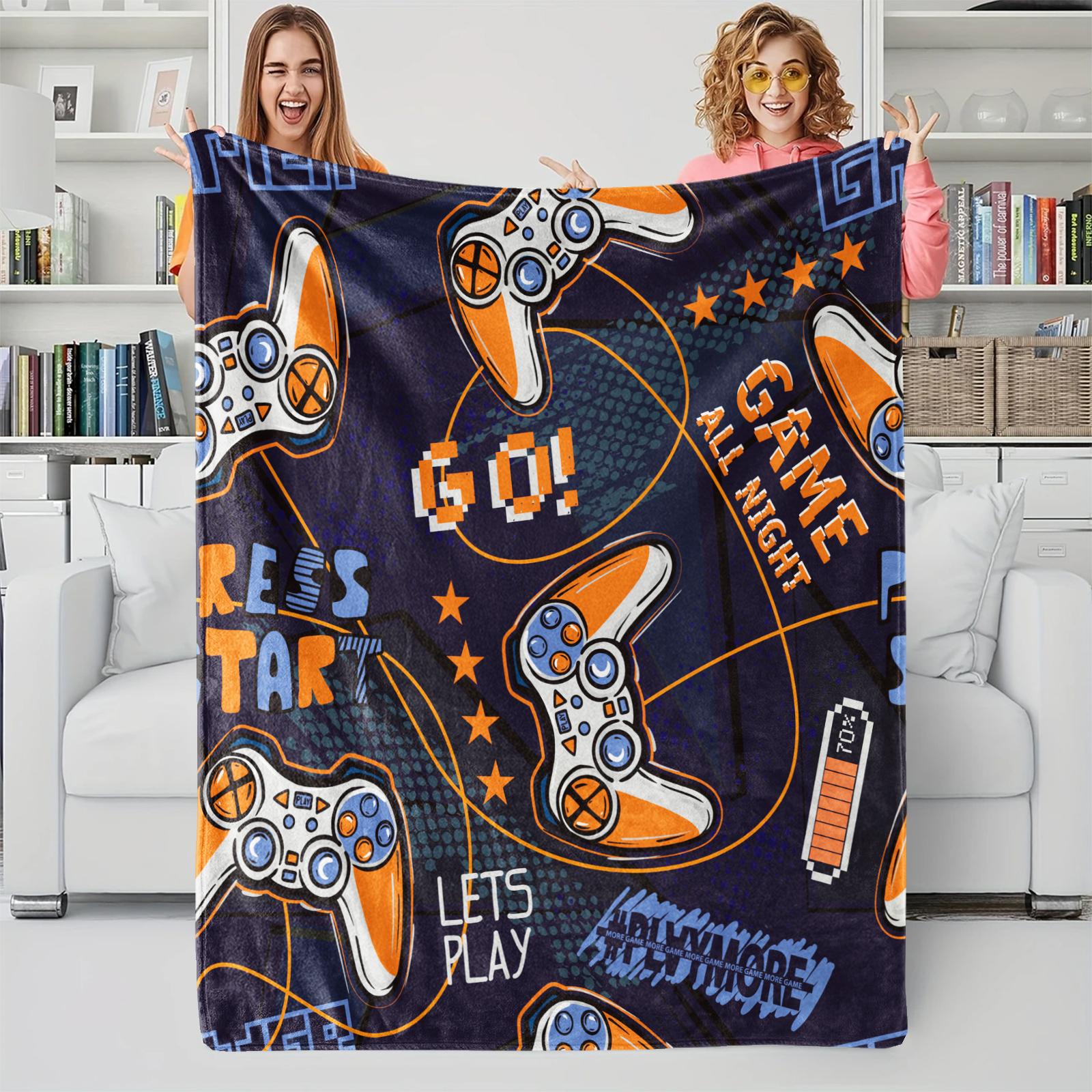Gamepad Printed Throw Blanket Soft and Cozy Plush Cover Blanket Bed Blanket Napping Blanket Perfect Gift for Video Game Lovers 70x100cm