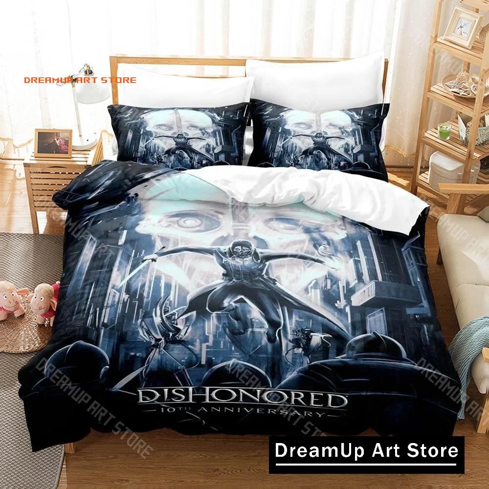3D Printed Game Bed Sheet Sets Dishonored Bedding Set Single Twin Full Queen King Size Bed Set Adult Kid Bedroom Duvetcover