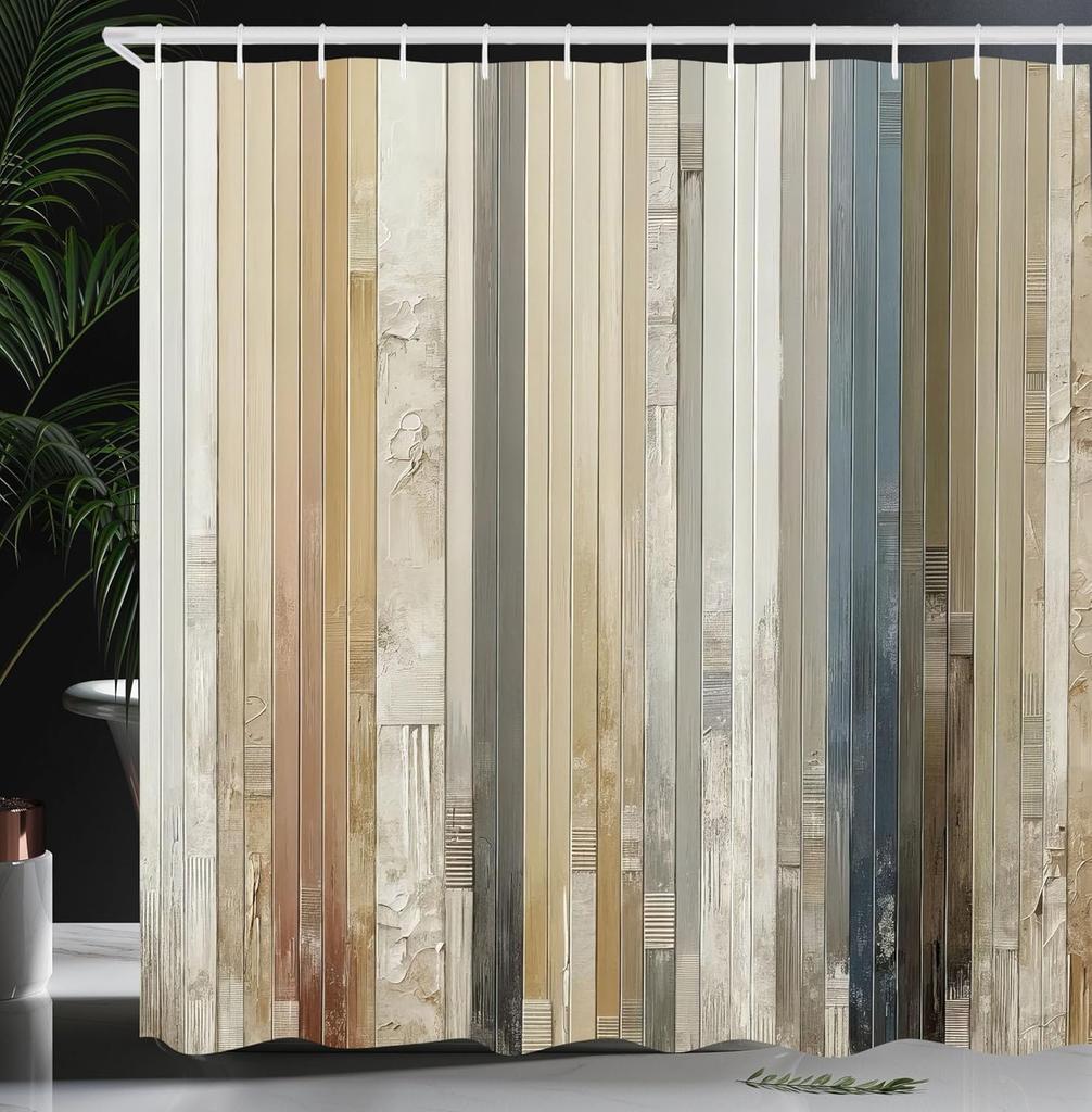 Watercolor Style Shower Curtain Green Leaf Appearance Abstract Branch Fabric Bathroom Decorative Shower Curtain With Hook,