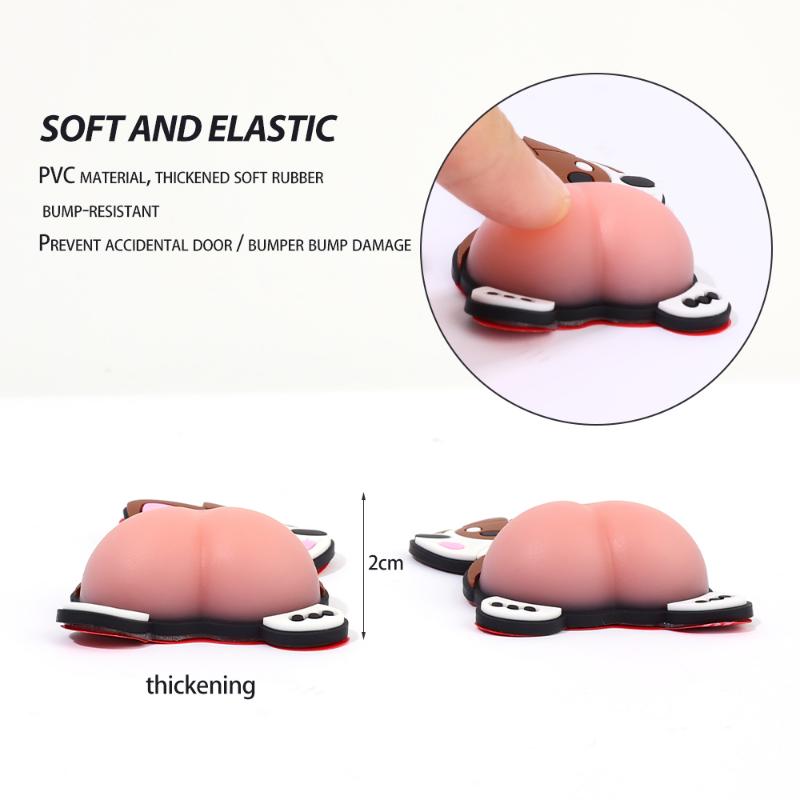 Car Door Anti-collision Stickers Silicone Cartoon Butt Rubber Strips for Auto Rearview Mirror Door Handle Bumper Decals Sticker