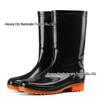 Men's Black Mid-Calf Non-Slip Rain Boots - Waterproof Camo Rubber Shoes for Kitchen and Labor Protection