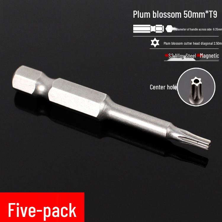Plum Blossom S2 Magnetic Hex Screwdriver Set - 6.35mm Pneumatic Drill Bit Set