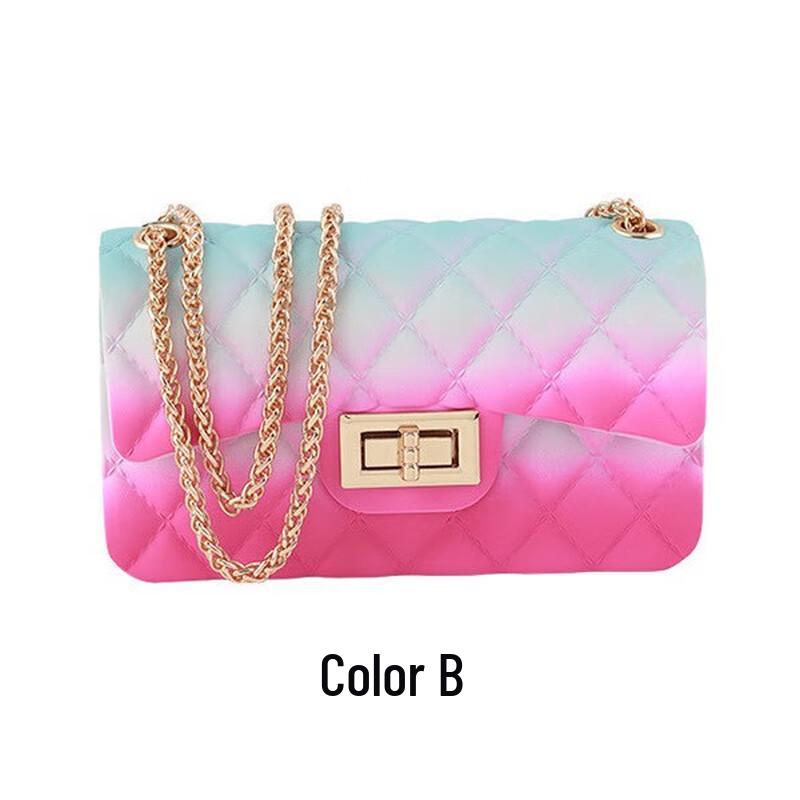 Women's Colorful Argyle Graffiti Jelly Crossbody Bag