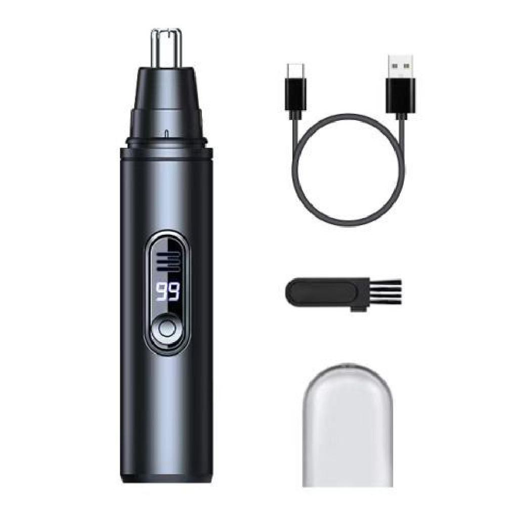 Rotary Cutter Head Electric Nose Hair Trimmer LED Digital Display Ear Face Clean Trimmer Travel