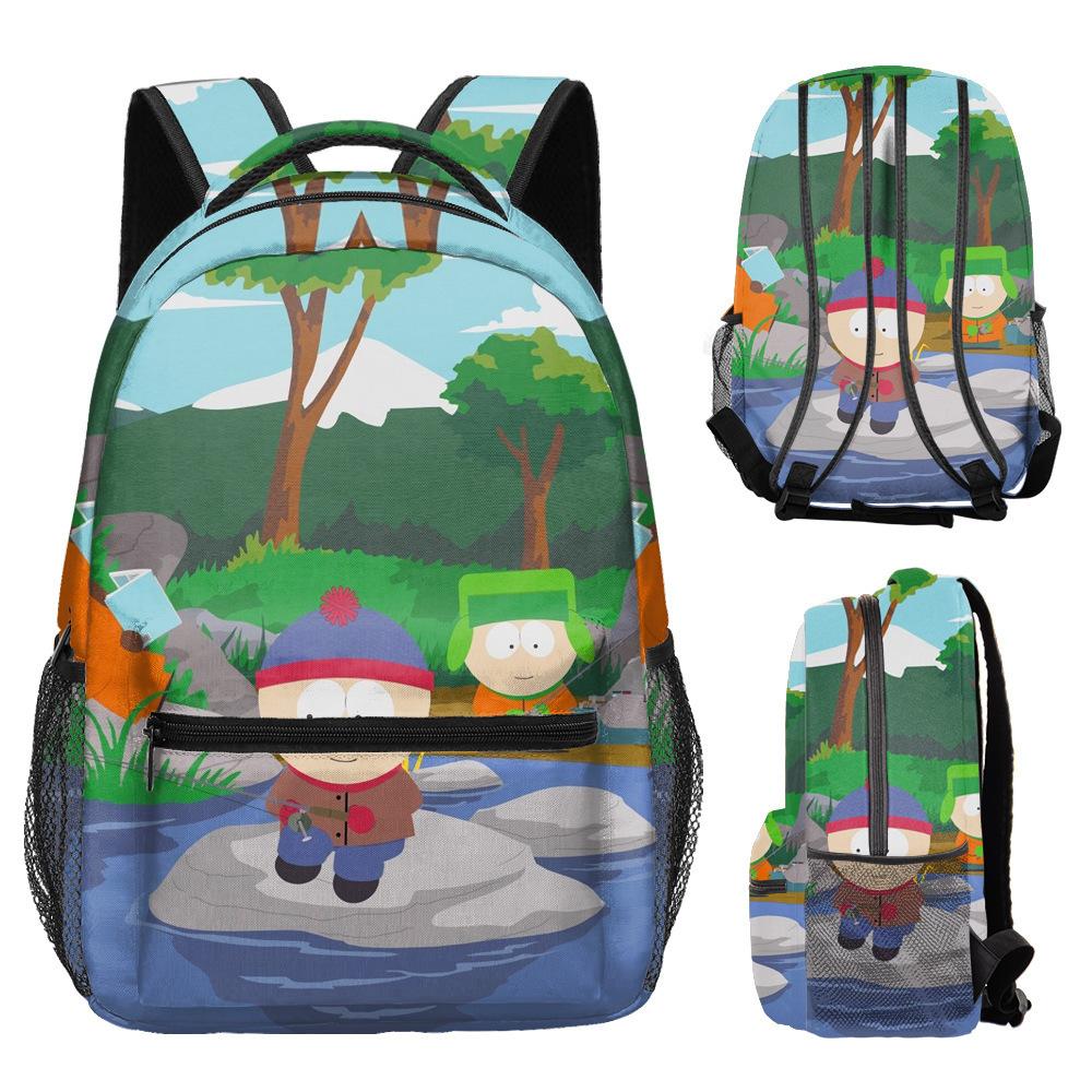 South Park School Bag Cartoon Backpack Sout Park Digital Full Print Kids Backpack
