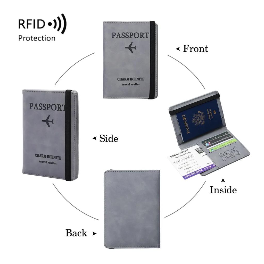 Men PU Leather Wallet Travel Passport Purse Card Male Travel Accessories Hand Carry Passport Business Cards Holder Wallet