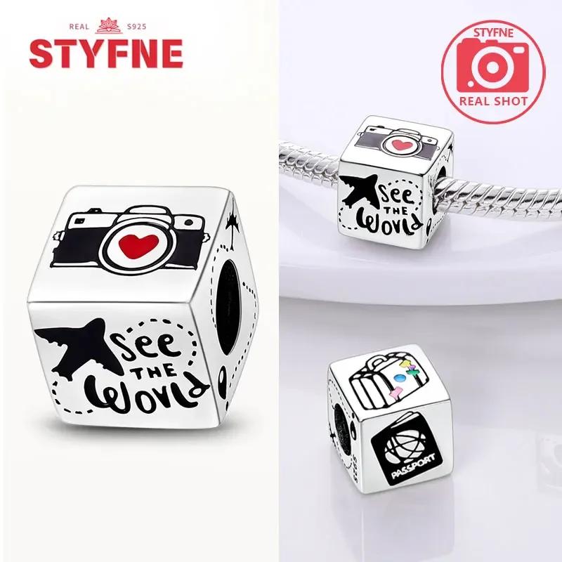 Coppercolorful Travel Luggage Charms Plane Beads Fitoriginal Bracelets Diy Fine Jewelry For Women Gifts