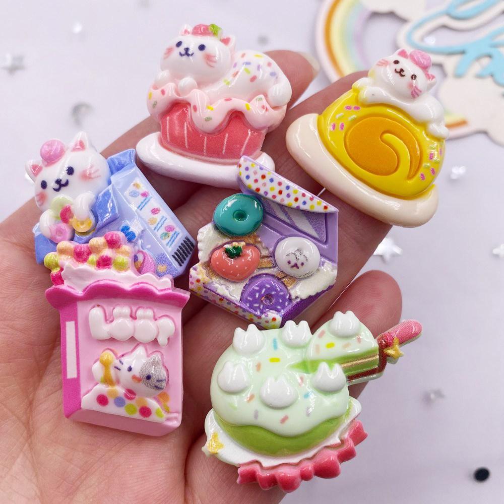 Resin Colorful Kawaii Prince Boy Princess Girl Flat Back Stone Cartoon Figurines 6PCS Scrapbook DIY Bow Decor Accessories Crafts