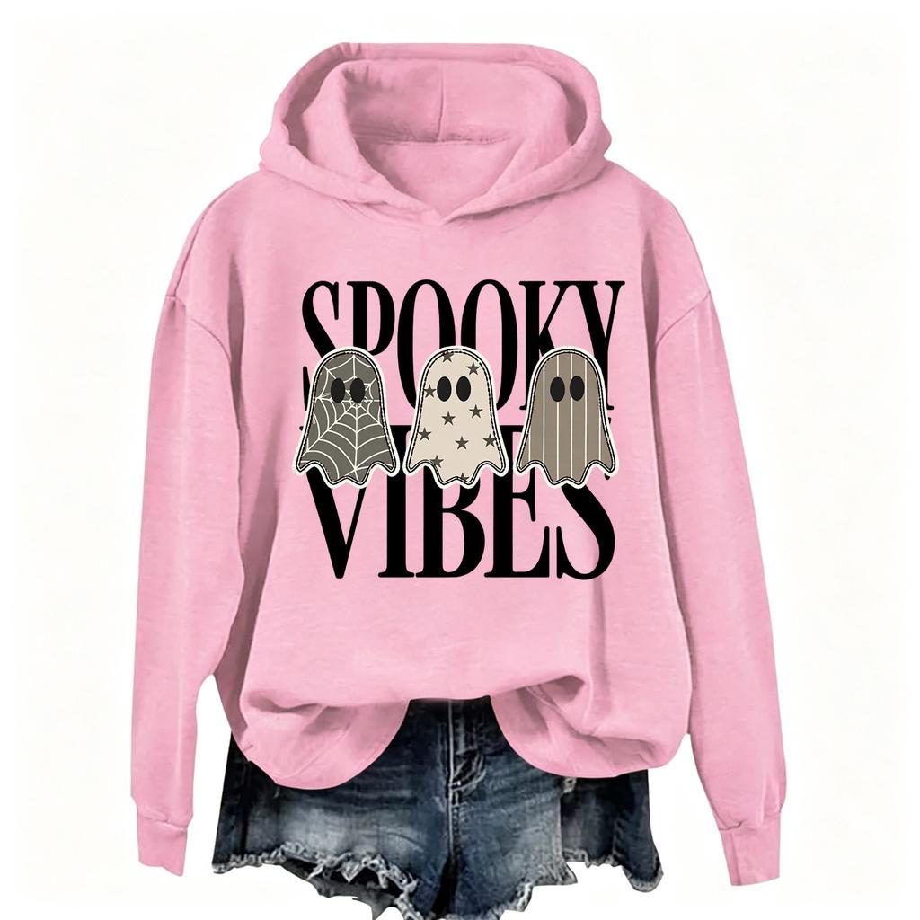 Women's Casual Letter Print Long Sleeve Hooded Sweatshirt for Everyday Wear