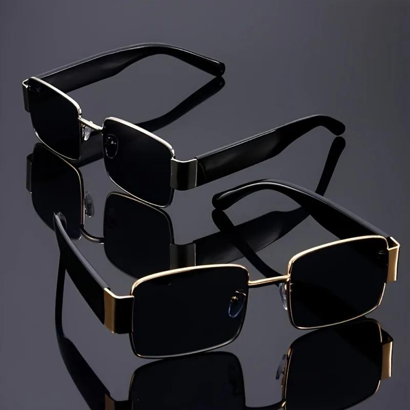Luxury Vintage Style Large Frame Glasses - Golden & Black High-Quality Polycarbonate Lenses Ideal for Men & Women