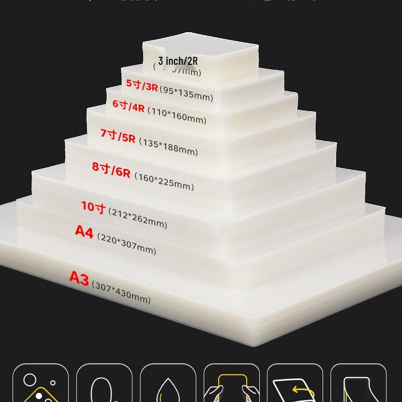 Bolsas para Plastificação A4 - Tamanhos de 3" a 10", Espessadas para Fotos e Identificações