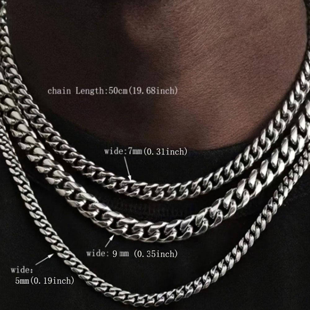 1pc Gentle Stainless Steel Chain Necklace Unisex Hip Hop Neck Chain Necklaces Strong Strong Strong Strong Strong