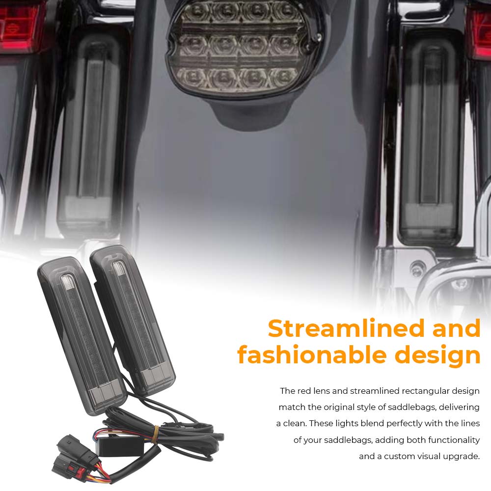 1Pair Rear Saddlebag LED Insert Light Motorcycle For Harley Touring Road Glide Limited FLTRK 2020 2021 2022 2023 2024