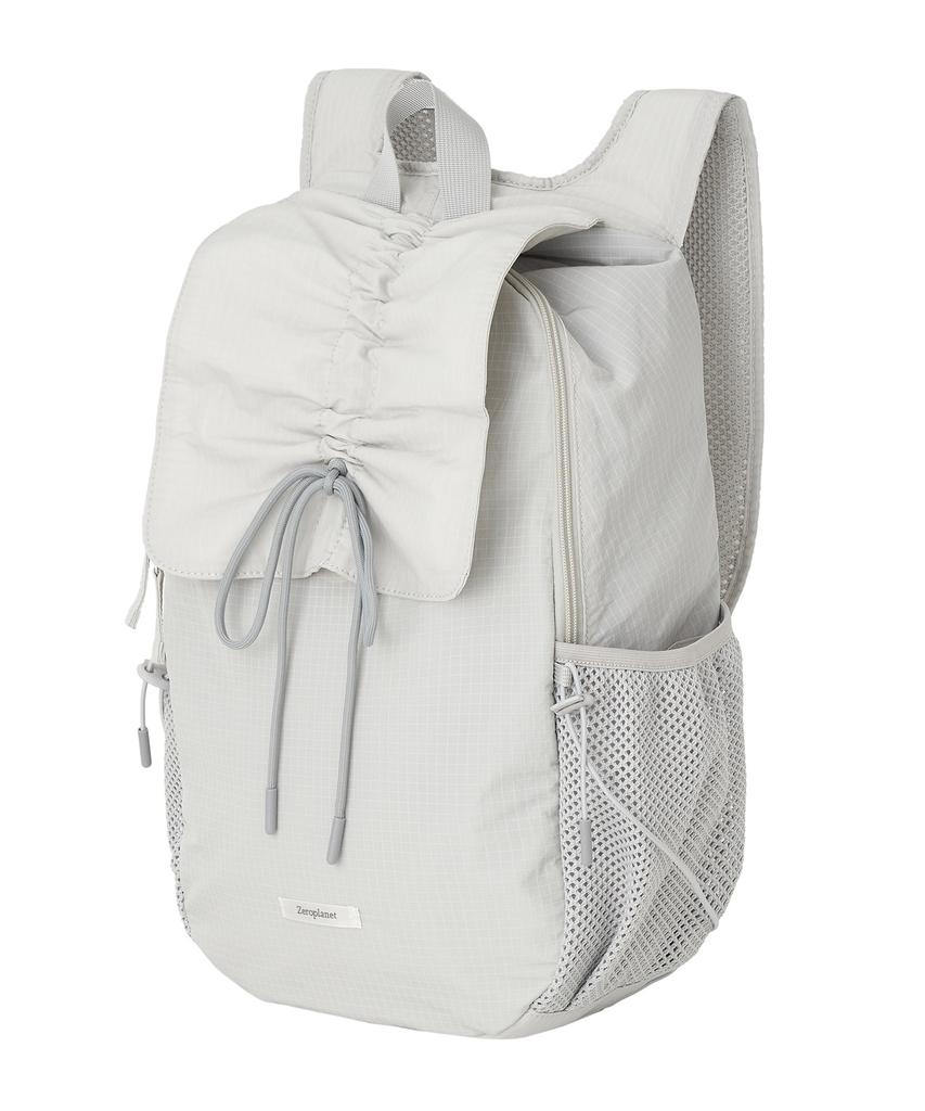 Zeroplanet Nylon Shirred Ribbon Backpack [Grey]