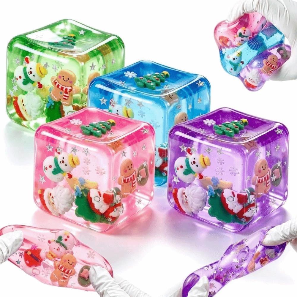 Cubic Shape Maltose Fidget Toys Christmas Theme Anti-stress Sensory Toy  Holiday Gifts