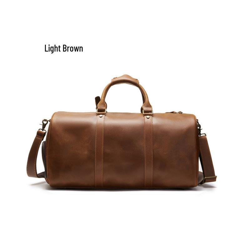 Extra Große Herren-Reisetasche aus echtem Leder mit Schuhfach - Handheld, Umhängegurt, Einzelne Schulter