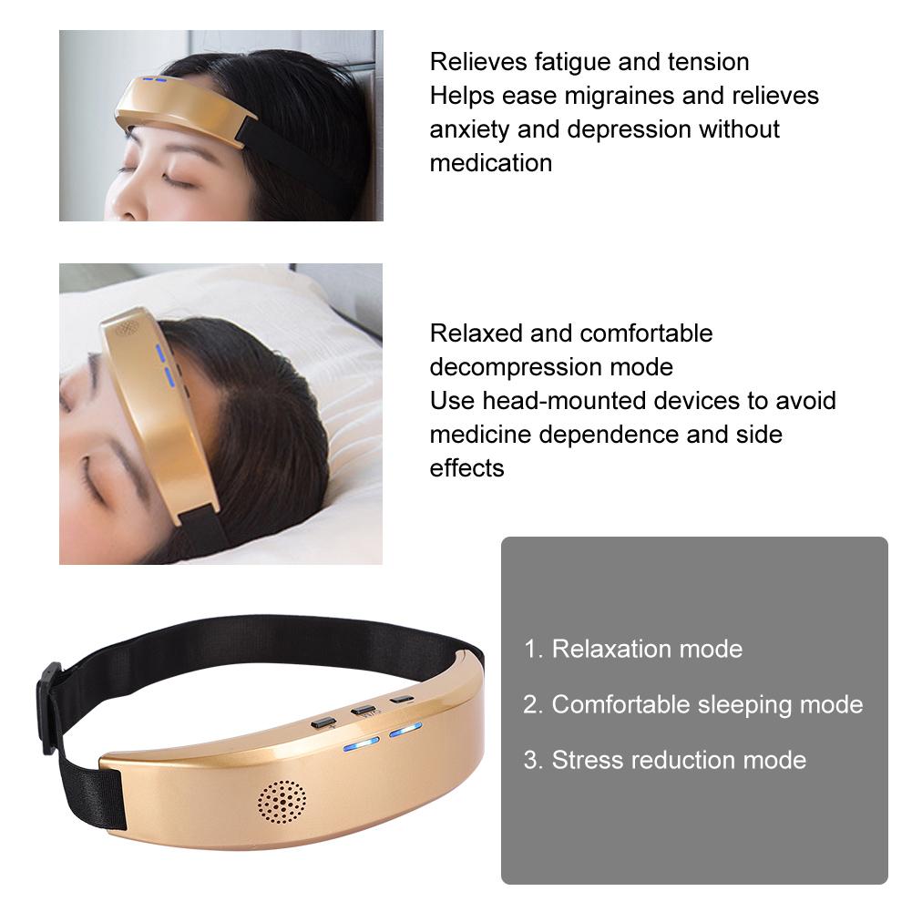 Multi Functional Head Massager Voice Prompt Low Frequency Pulse Insomnia Improvement Machine(Voice Heating Red )