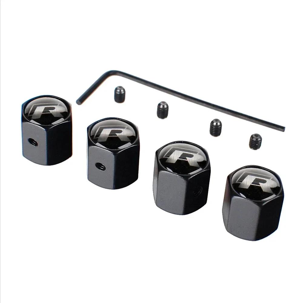Für VW Neu 4 Stück Diebstahlschutz Auto Rad Reifen Ventilkappen Für Volkswagen Rline GTI Passat Santana Touareg Tiguan Bora Jetta Käfer Sc
