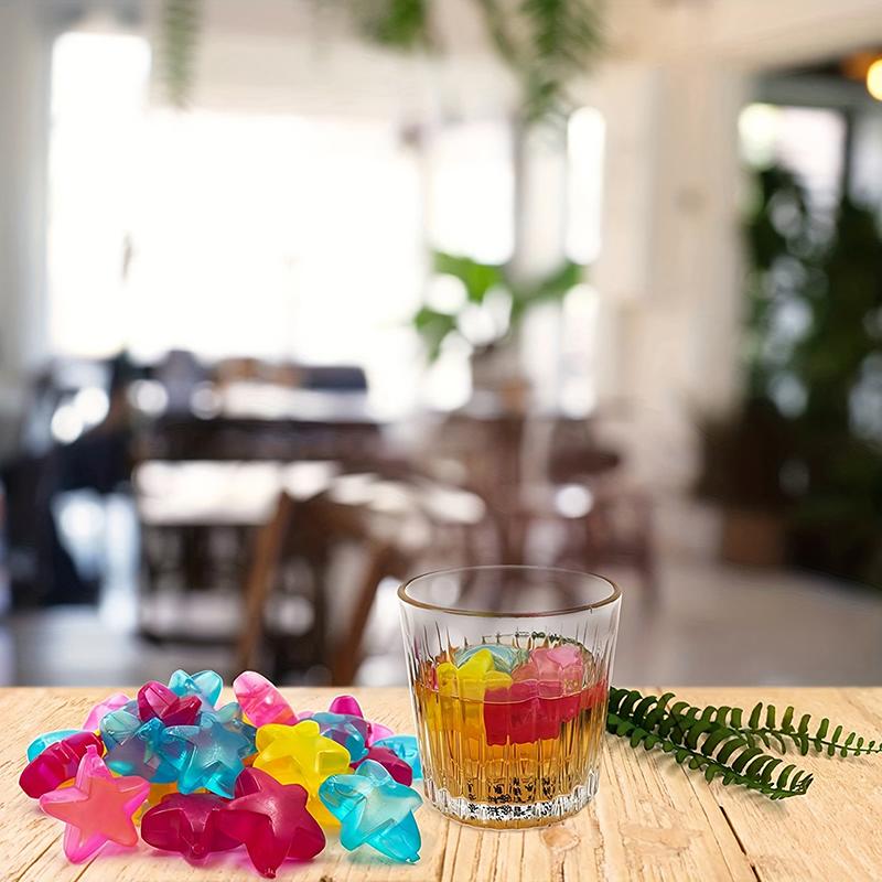 24Pcs Reusable Plastic Quick-Freeze Easy-To-Clean Fake Ice Cubes For Making Cold Appealing Drinks