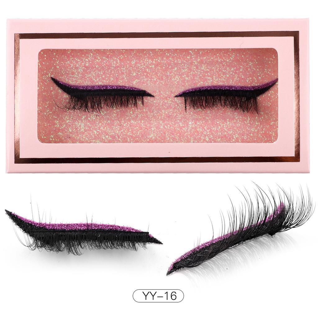 1 Pair Of Colored Eyeshadow False Eyelashes, Holiday Exaggerated Thick Curled Simulated Eyelashes