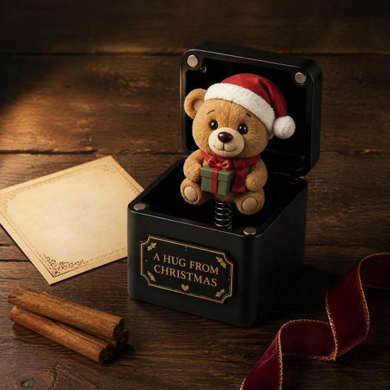 Christmas Themed Surprise Boxes Magic Gift Box, Spring-Loaded Pop-Up Holiday 3D Santa Seasonal Gifts Claus Snowman Angel Elk Trick Box for Xmas