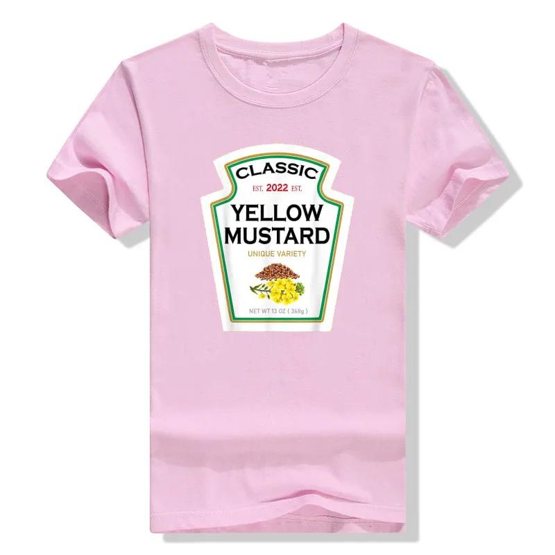 

Aesthetic Clothe Yellow Mustard DIY Ketchup Apparel CondiUnisexts Couples Group Halloween Costume TShirt harajuku graphic t shirts M