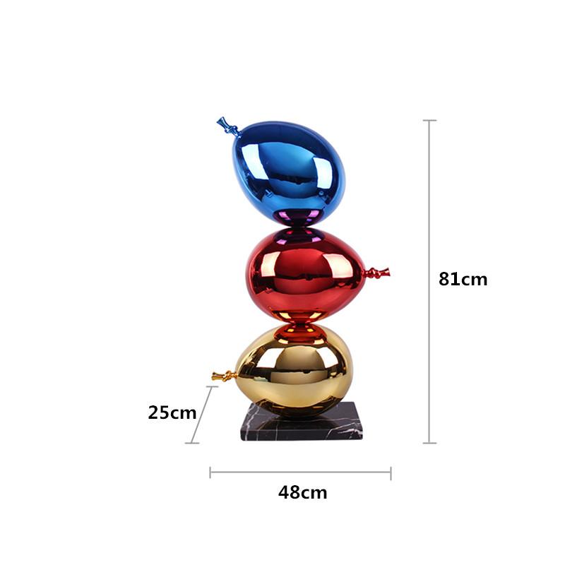 Creative Crafts Home Decoration Balloon Statue Living Room Atmosphere Electroplated Balloon Sculptures Hotel Art Installation