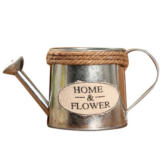 Vintage Letters Engraved Garden Bonsai Plant Flower Iron Watering Can Pot Kettle