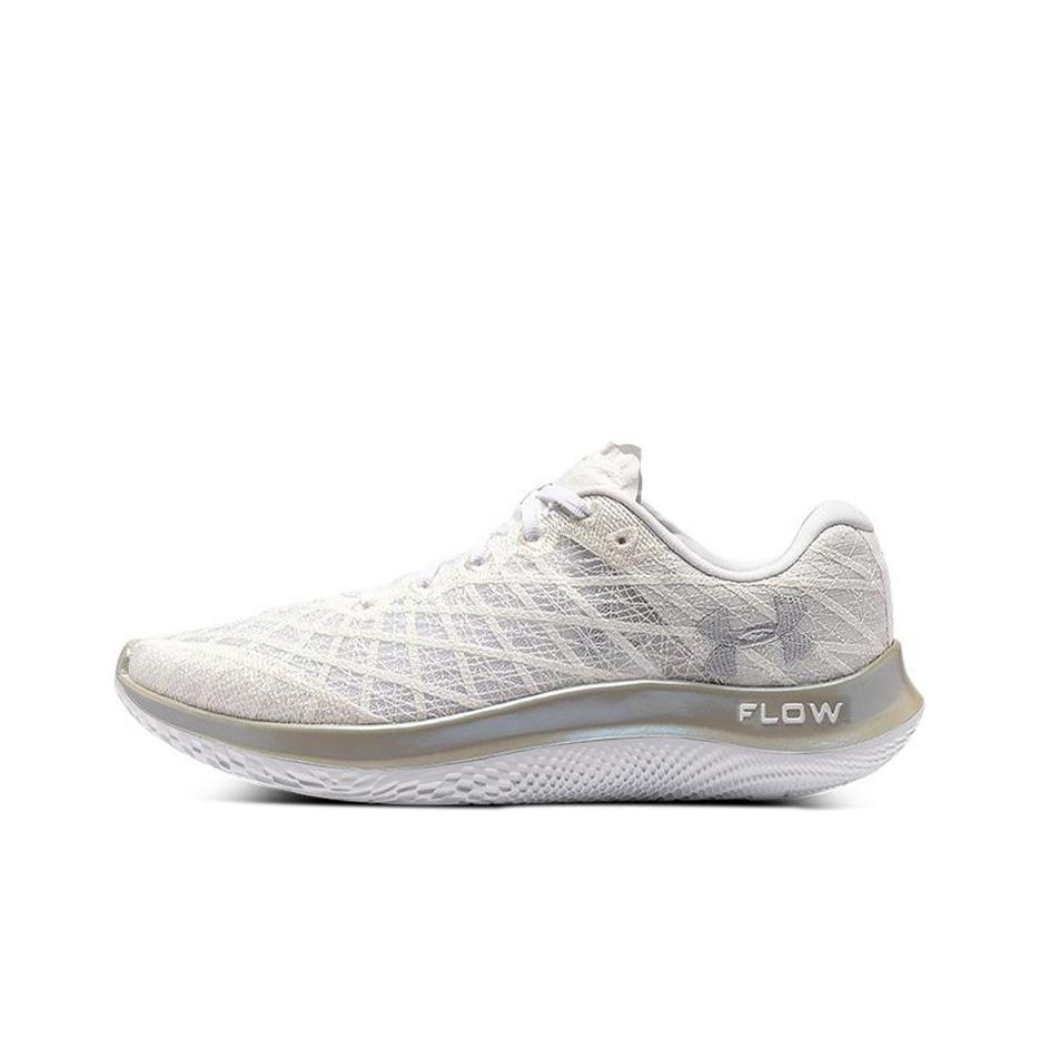 Under Armour Flow Velociti Wind Bequemes Gewebe Niedriger Schaft Trainings Laufschuhe Herren Sneaker Weiß 3025204-101