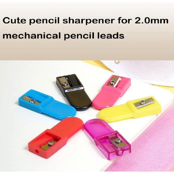 2.0 Lead Pointer Pencil Sharpener Mini 2mm Leads Sharpener, Portable Handheld Sharpener for 2.0mm Pencil Lead Refills Random Colors Pack of 6