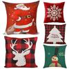 Stylish Snowman And Santa Christmas Pillow Covers For Couch Sofa Festival Decor