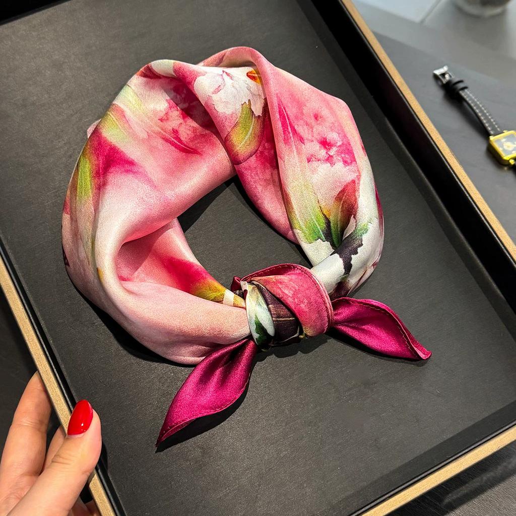 Fashion 100% Real Silk dot Scarf Women Shawls Wraps for Ladies Neckerchief Foulard Scarves Pashmina Female Hijab Bandana