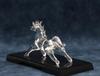 Glass Square Good Fortune Charm: Running Glass Horse (Small) - Symbolizing Vitality, Drive, and Energy To Enhance Success. Transparent with Display St