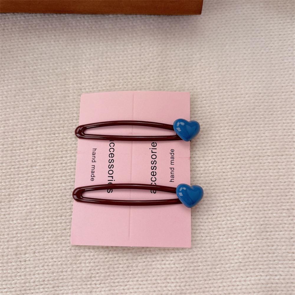 A Pair Cute Sweet Style Girls Hairpins Y2K Students Bangs Hair Clips  For Girls Women