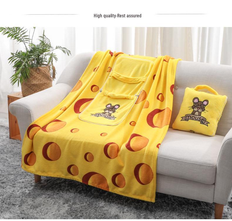 Customized Cartoon Pillow-Blanket: Portable for Car, Crib, or Dormitory Use