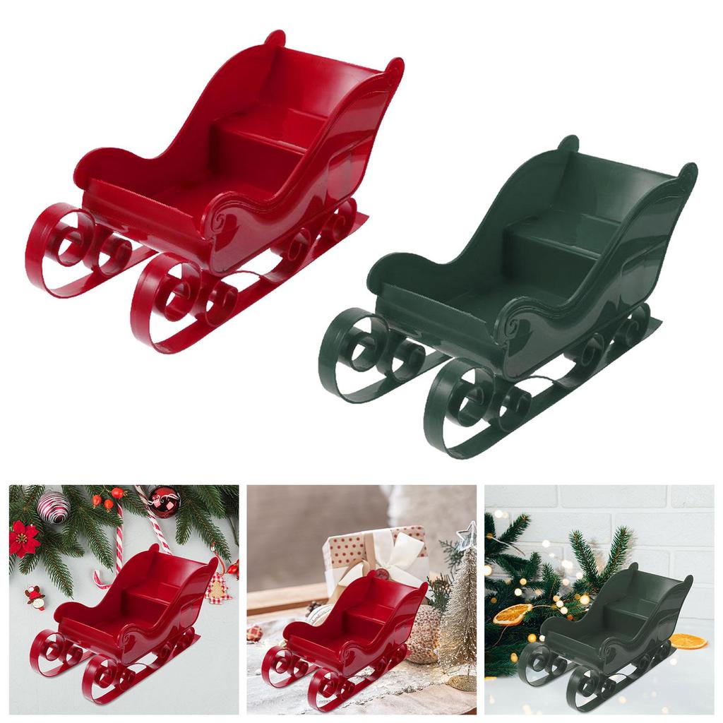 Statua Świąteczna Sanie Świętego Mikołaja Ozdoba do Salonu Dekoracja na Stół Kolekcja Ozdoba Mini Sanie