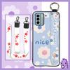 Protective Phone Holder Phone Case For Nokia G22 Silicone Flower Waterproof Wristband Lanyard Ring Dirt-resistant
