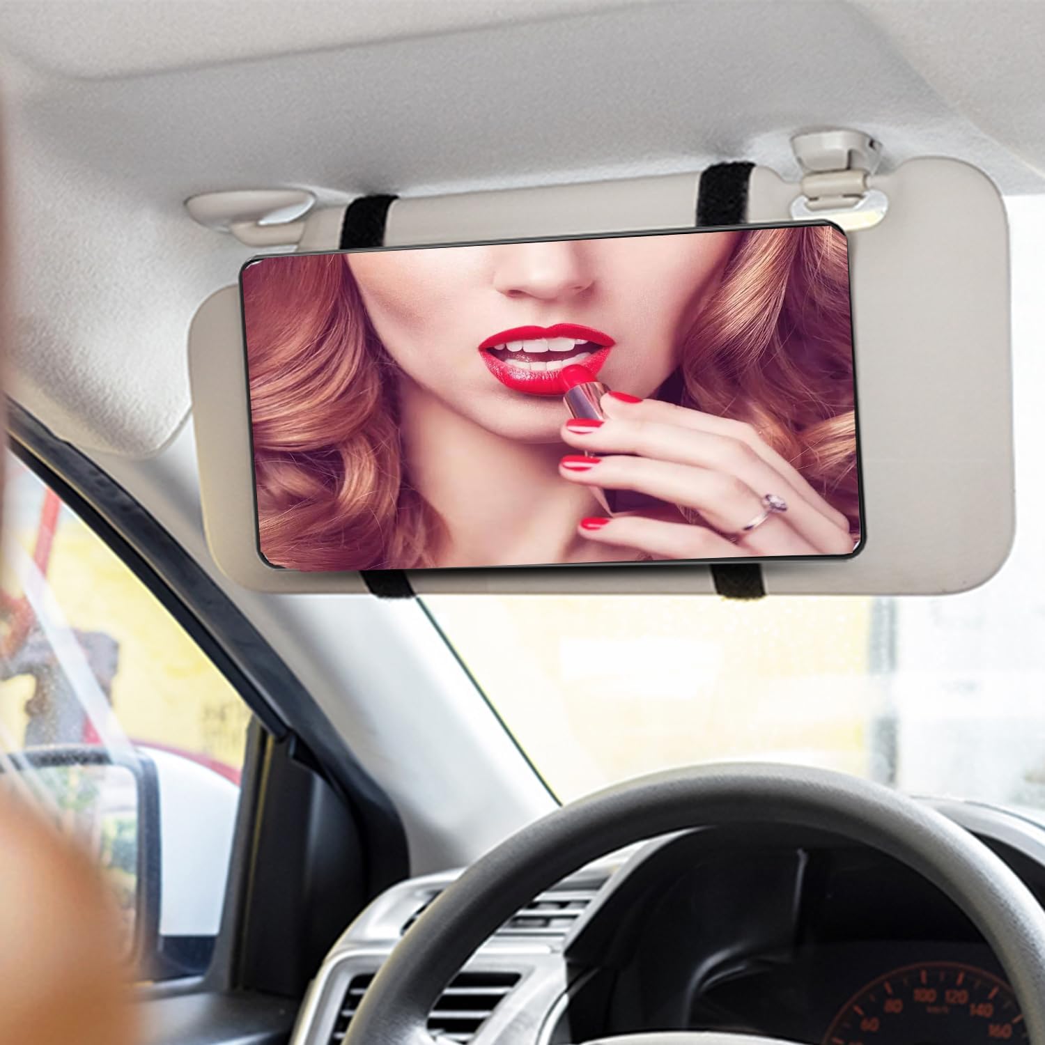 Car Mirror Visor Cosmetic Car Makeup Mirror For Car Visor, Large Car Vanity Mirror Sun-Shading Cosmetic Mirror For Car Truck SUV Rear View Mirror