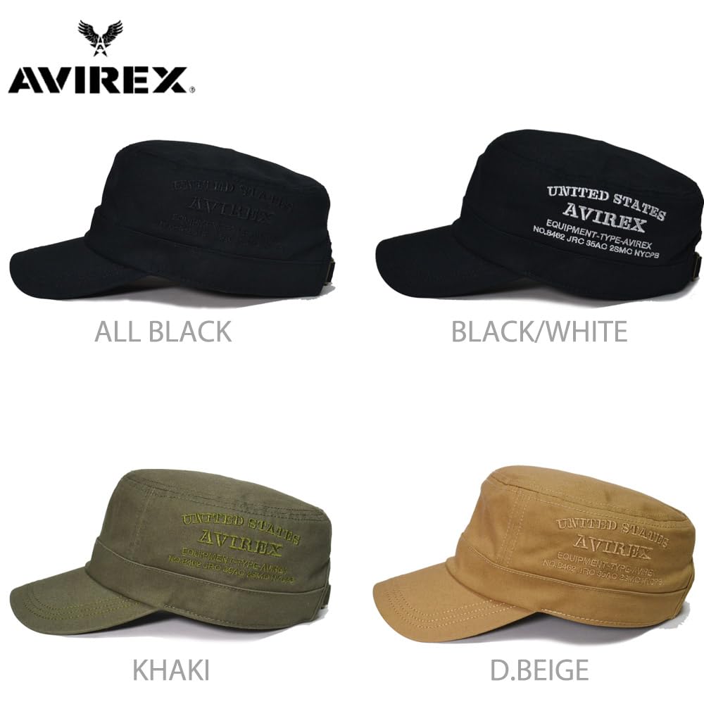 AVIREX Cotton Embroidered Work Simple Style Size Cap, (Regular (Approx. 57-59cm), Khaki)