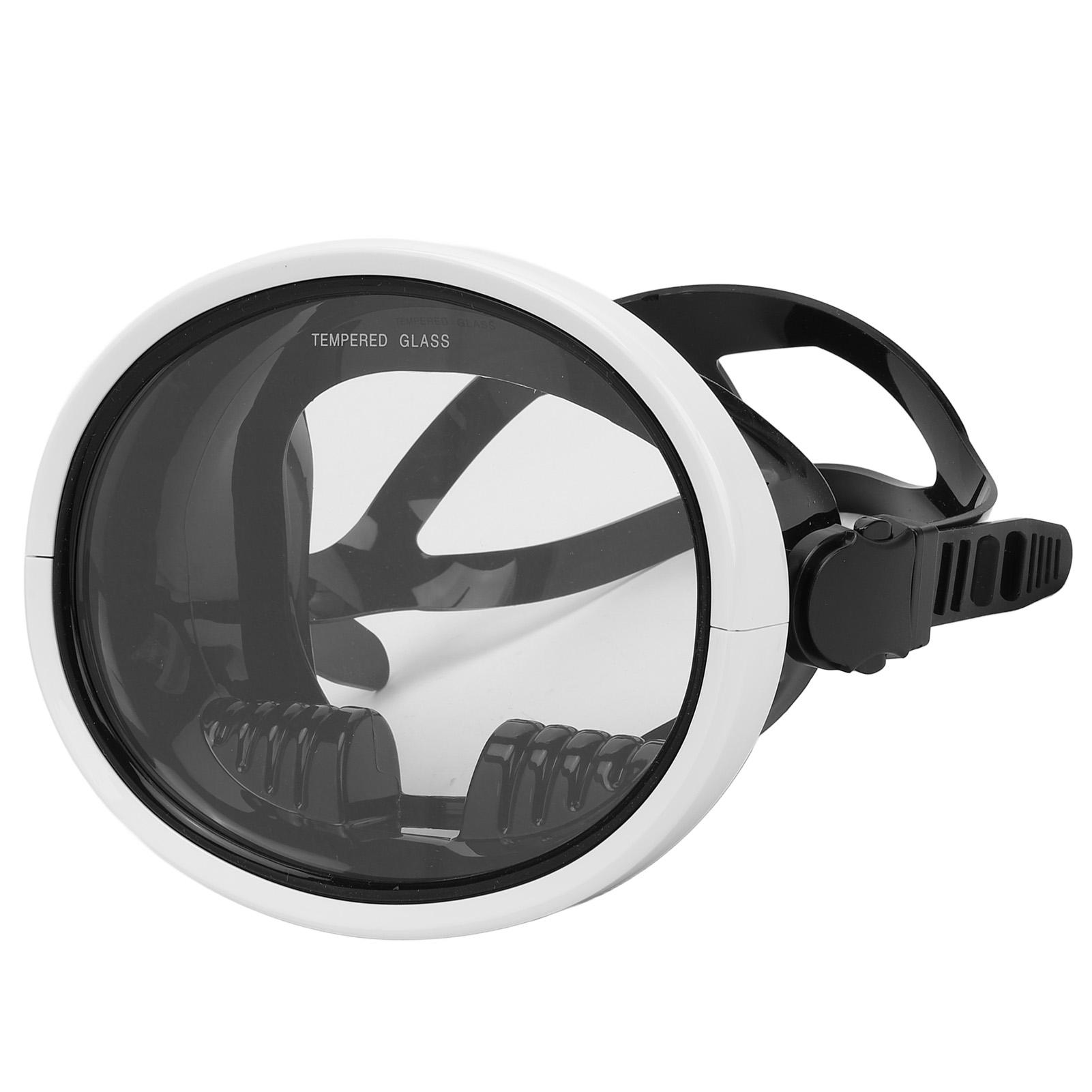 Diving Goggles Tempered Glass Lens Waterproof HD 180 Degree Panoramic Field Of View Snorkeling Silicone Diving Goggles for Swimming Adults