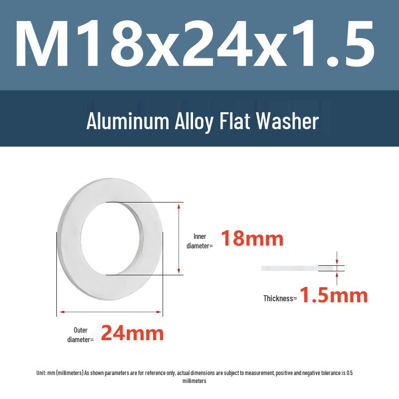 Yigu Aluminum Alloy Flat Washer M6 M8 M10 M12 Metal Screw Hardware