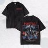 Manhunt Washed T-shirt Unisex Men Women Cotton Printed Short Sleeve Retro Streetwear Vintage Oversized Top Trendy Cotton Tee