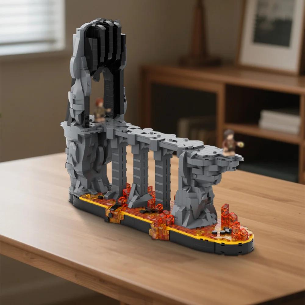 Gobricks MOC-226536 Rings Movie The Fires of Mount Doom Building Blocks Bricks Playthings Present