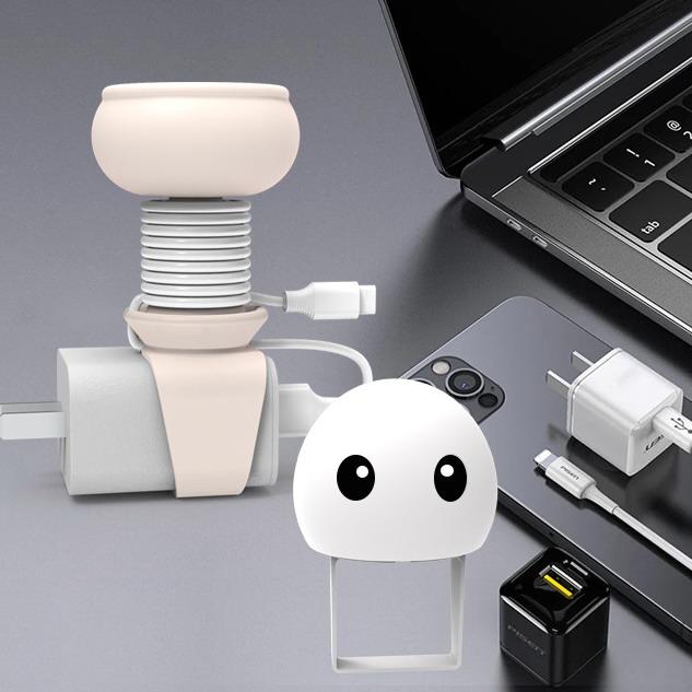 Cute Cartoon Silicone Charger Protector Portable Data Cable Winder Data Cable Buckle Binding Belt Desktop Cable Storage Buckle