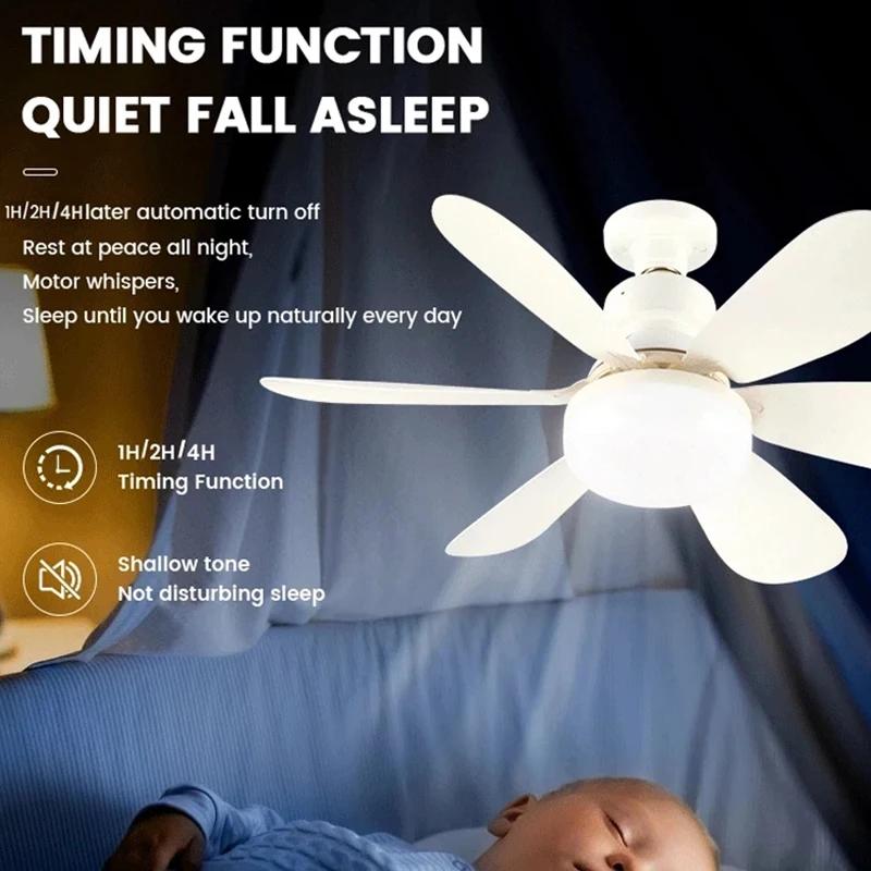 Smart 2 In 1 Ceiling Fan With Remote Control Dimming Energy-saving Lighting E27 Silence Fan Lights Bedroom Living Room Kitchen